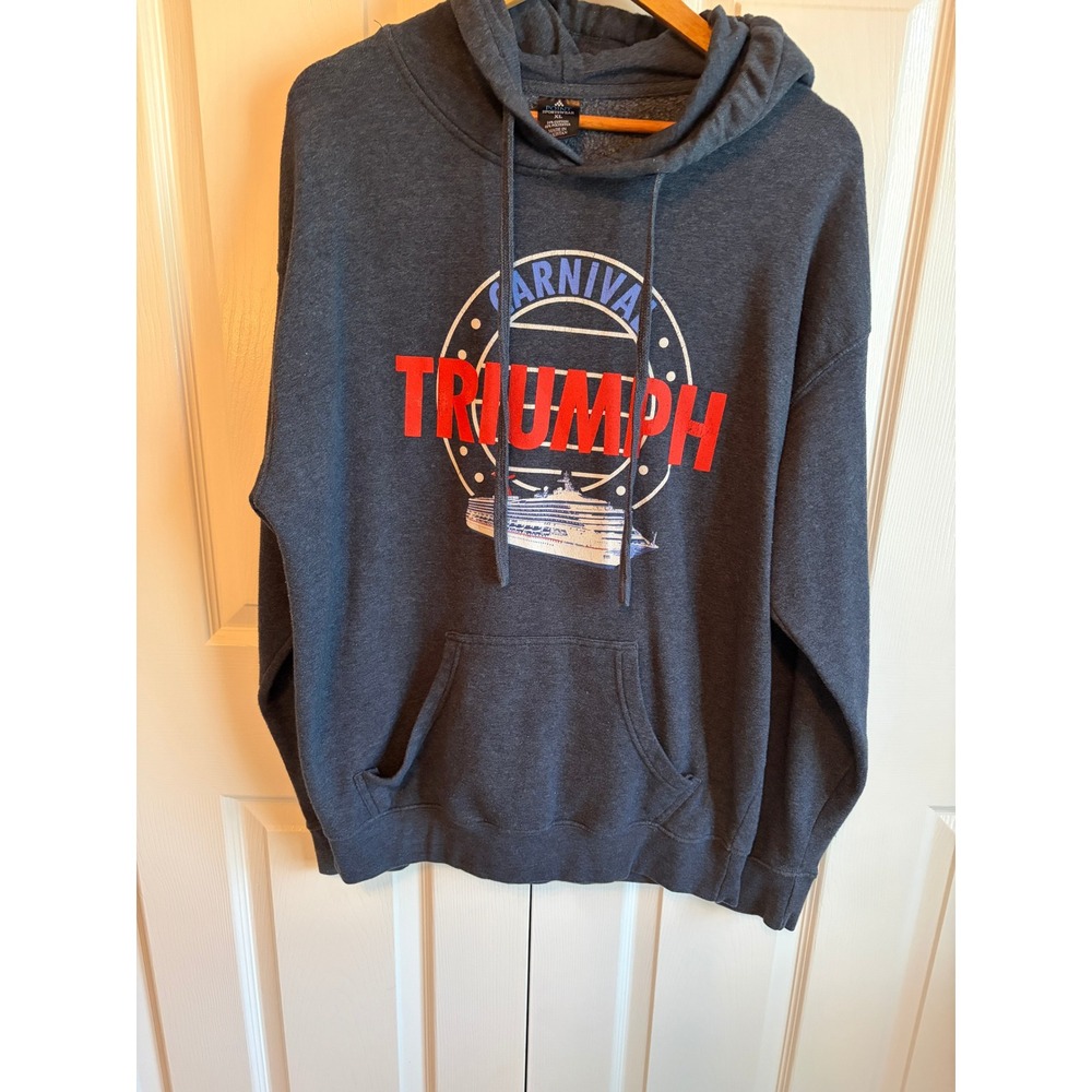 Carnival Triumph Poop Cruise 2013 Novelty Hoodie Mens XL Gray Dark Humor Graphic